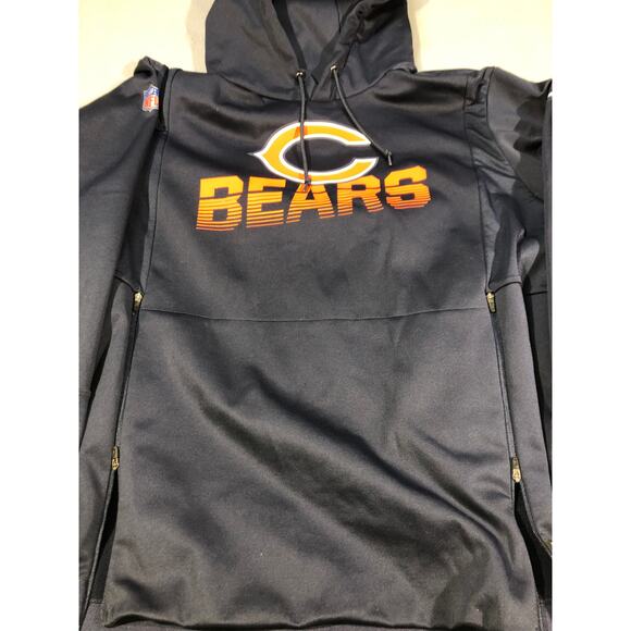 Nike NFL On Field Chicago Bears Dri-FIT Hoodie XL Navy Side Zip Pullover - Picture 2 of 6